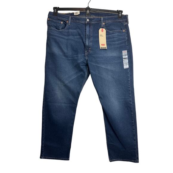 Levi’s 502 Taper Men's Stretch Denim Jeans Size 42 x 30 Dark Wash Casual Work - Picture 1 of 13